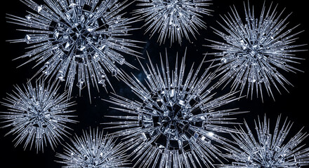 abstract fractal background with fireworks