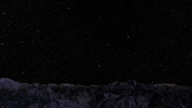 24 Hour Time- Lapse of sky transition from Night to Day over Mountain range