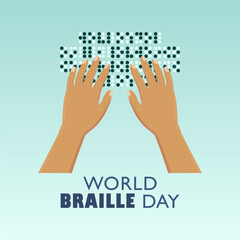Vector graphic of World Braille Day for World Braille Day celebration.