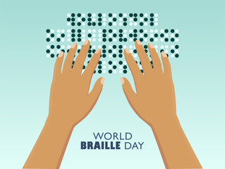 Vector graphic of World Braille Day for World Braille Day celebration.