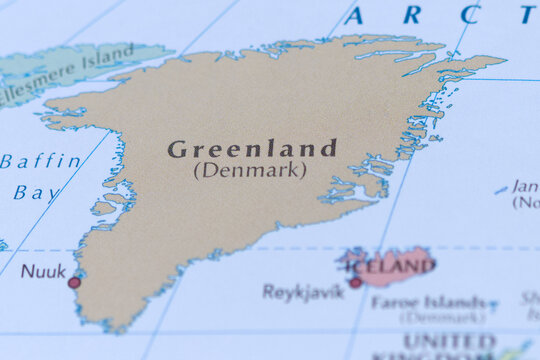 Greenland on a physical map.