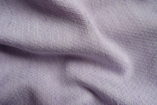 Rippled light violet textured viscose pique fabric