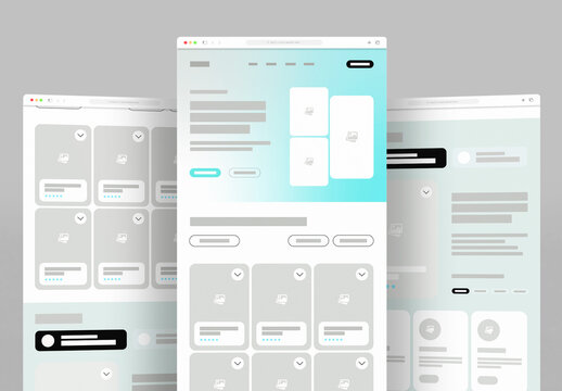 Digital Agency Website Landing Page Wireframe UI Template