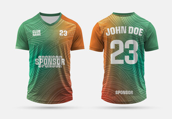 Sports Jersey Design Template Front and Back View