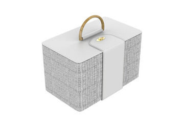 Wicker Basket Isolated on a white background. 3d illustration