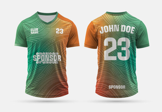 Sports Jersey Design Template Front and Back View