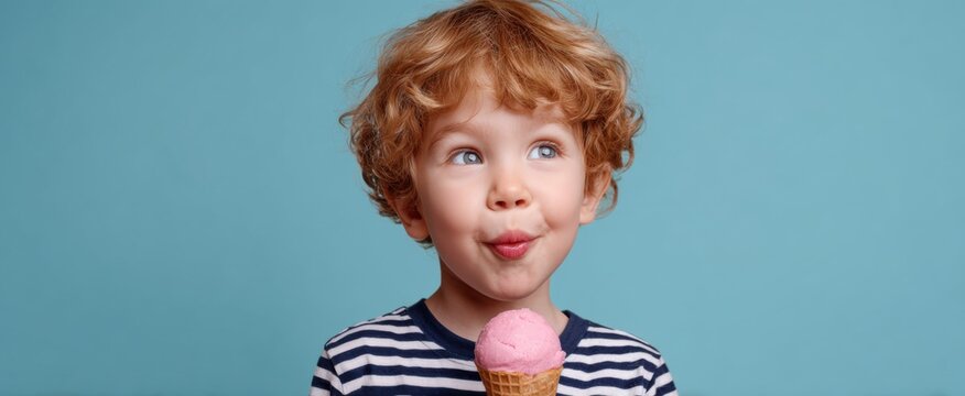 Child savoring a sweet frozen treat with pure joy radiating from their face