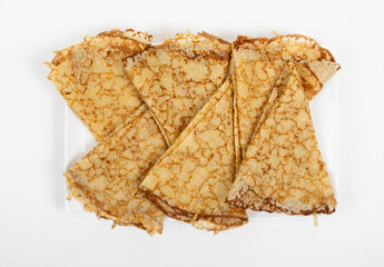 cr&ecirc;pes pour la chandeleur, f&ecirc;te des chandelles - photographie sur fond blanc