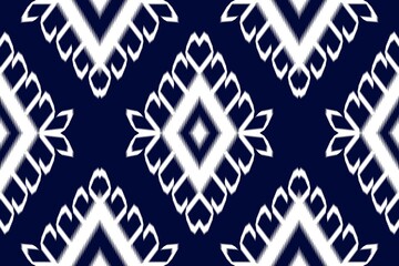 Ethnic seamless, Ikat patterns with simple shapes. Tribal and ethnic fabrics. Simple geometric pattern elements are best used in design, textile printing.