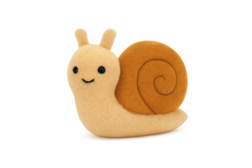 Cute plush snail toy with spiral shell