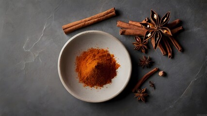 Ground Spice Powder in Ceramic Bowl
