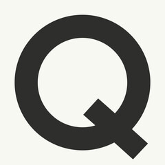 Bold letter Q with geometric design, concept of typography, branding, or modern art. Useful for projects related to design and visual identity.