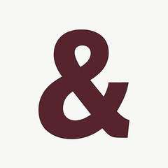 Dark red ampersand symbol stands out on simple light background, representing connection and inclusion. Useful for projects needing a clear directional concept or strategic guidance.