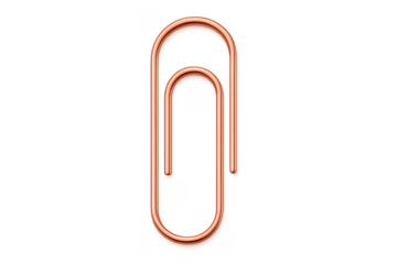 Copper paper clip holding documents office stationery