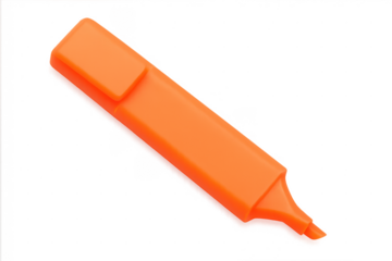 Orange highlighter marker pen for important text