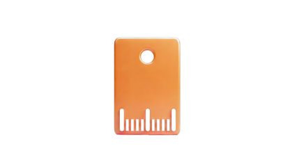 Orange Ruler Tag Icon with Hole
