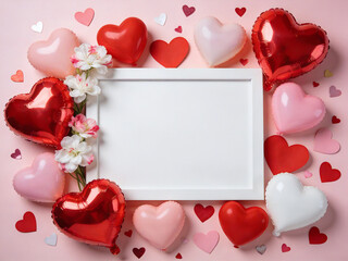 Frame mockup valentines day background