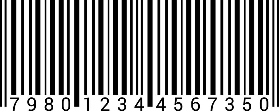 Barcode illustration. Barcode sticker on an isolated background. Barcode, QR code, scanner, Vector or PNG image