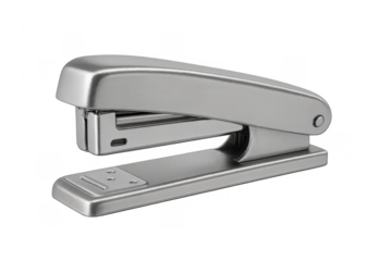 Silver metal stapler for office and work tasks