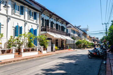 street view of luang prabang city, laos