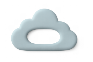 Blue cloud frame border with transparent background