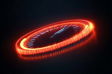 Futuristic Speedometer Dashboard Symbol with Glowing Elements Representing High-Tech Innovation