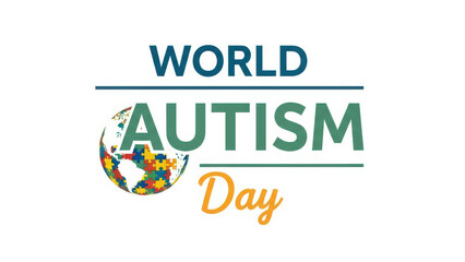 World Autism Day Vector Banner with Puzzle Piece Globe. International Autism Awareness Day support and inclusion concept. Global neurodiversity acceptance illustration.