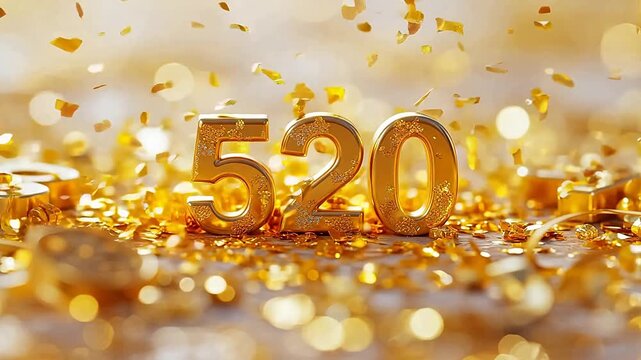 Golden"520"withSparklingLightEffects