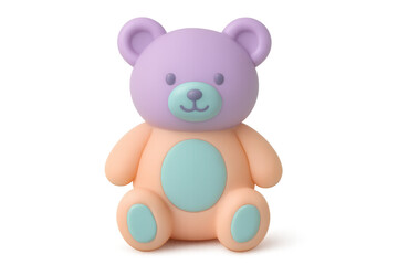 Obraz premium Cute pastel teddy bear toy for childhood concepts