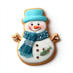 Festive snowman cookie decoration winter celebration food art home kitchen close-up holiday concept