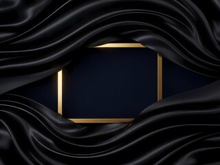 黒いドレープと金色のフレームの優雅な構成