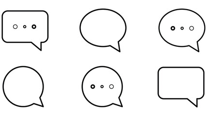 Set of modern chat bubble icons for digital communication.