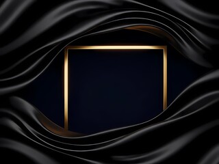 黒い布と金のフレーム、高級感ある背景素材