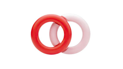 Interlocking Red and Pink Rings