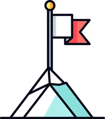 Naklejka premium Goal Achievement and Flag Icon
