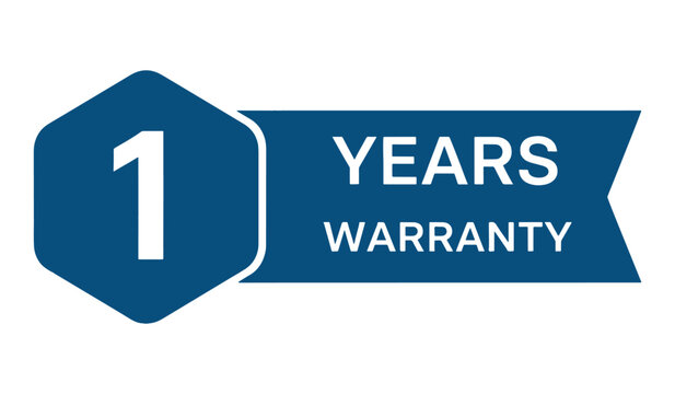 One year warranty guarantee logo or badge for products and services