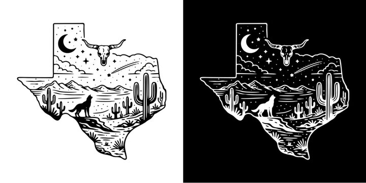 texas monoline vintage outdoor badge design