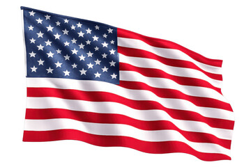 United states flag waving, symbolizing patriotism, freedom, and national pride, with a transparent background