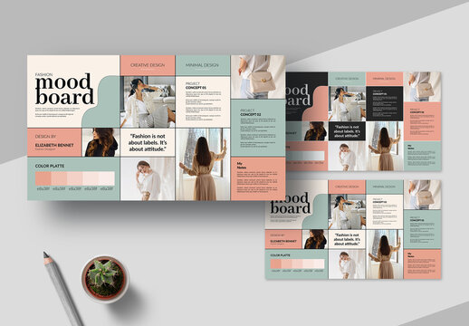 Fashion Mood Board Template Layout
