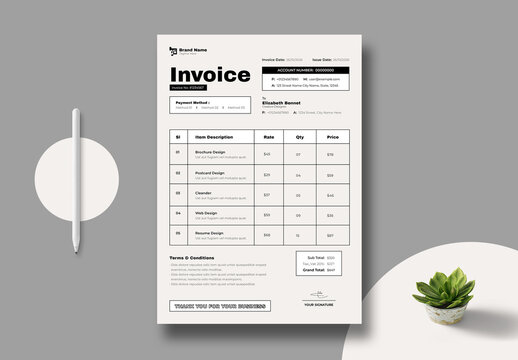 Invoice Template Layout Design