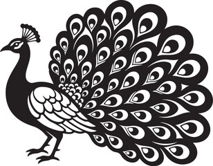 Peacock Silhouette Vector Bundle