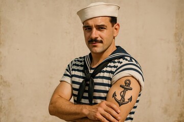 man with anchor tattoo