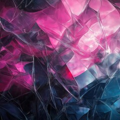 Abstract glossy flowing shapes in vibrant pink and blue colors forming dynamic textured background for digital design and presentation