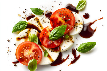 Classic Caprese Salad with Mozzarella Tomatoes and Balsamic Glaze
