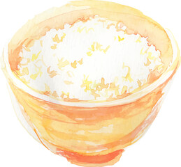 ご飯の水彩イラスト　ベクター
