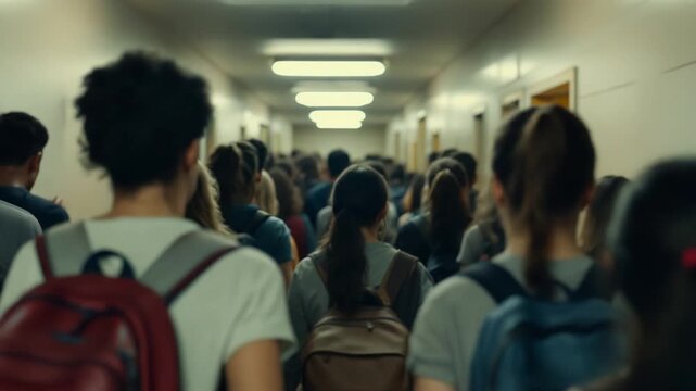 Faculty Watch As Pupils Exchange Notes Energetically During Midday