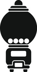 Obraz premium Black silhouette of a retro gumball machine on a white background