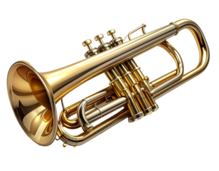 brass trumpet isolated on white