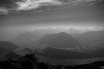 mountains in the morning