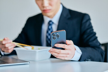 busy multitasking working lunch overworked